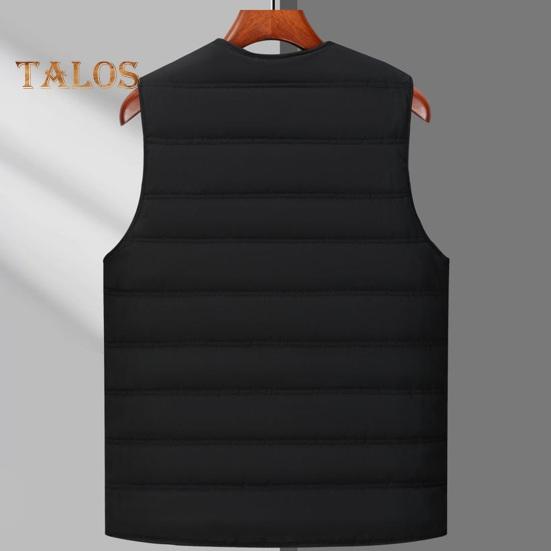 Мужской терможилет с V-образным вырезом, без рукавов, на бархатной подкладке, хлопковый жилет с карманами, однотонный, однобортный, ветрозащитный, теплый, с низом, жилет, куртка