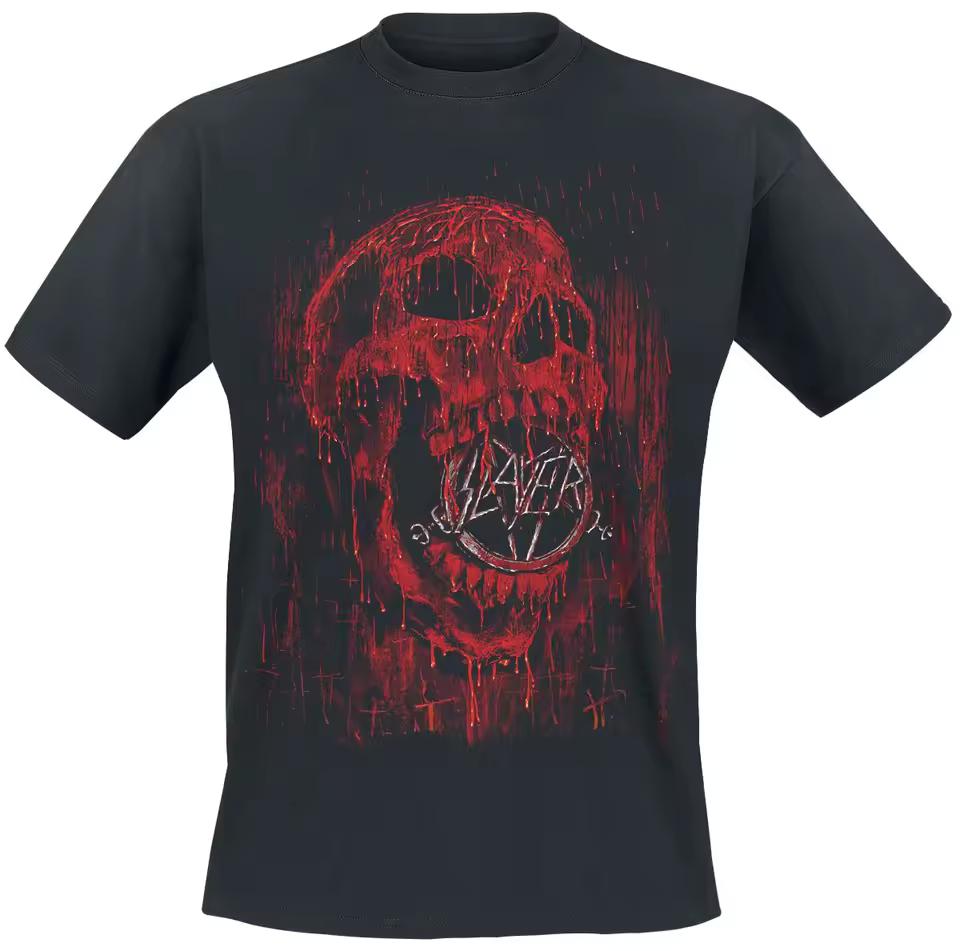 Slayer Bloody Skull Print T-shirt Men Women Thrash Metal Band Unisex Tee