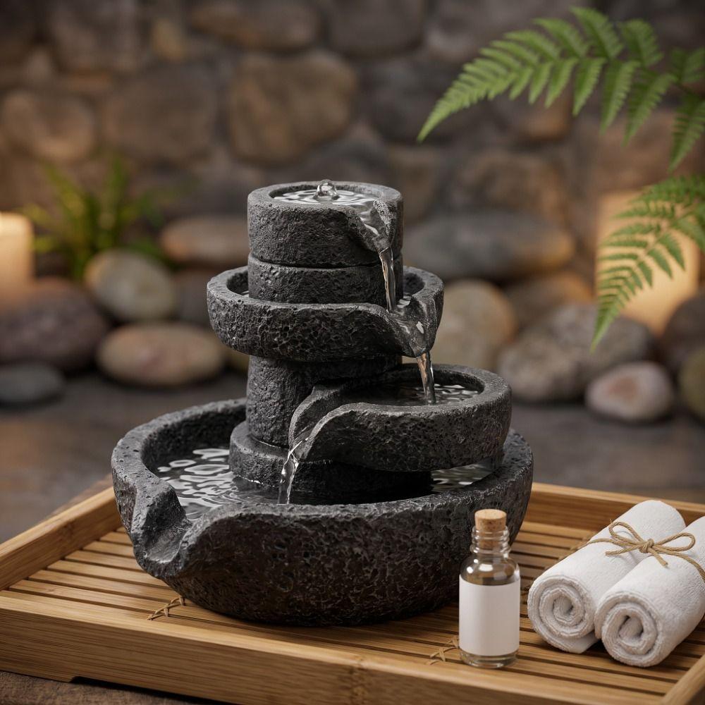 Resin Fish Tank Mini Water Mill Circulating Waterfall Waterfall Fountain Decor Garden Decor