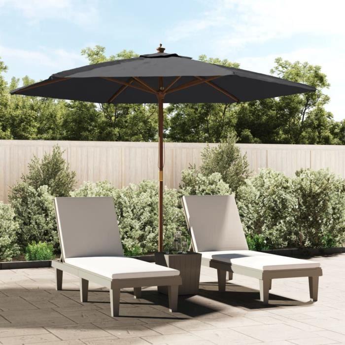 VidaXL Garden Parasol with Black Wood Pole 299x240 Cm 363173