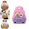 Kids Dual Shoulder School Bag With Capybara Pattern And Lightweight Nylon Fabric