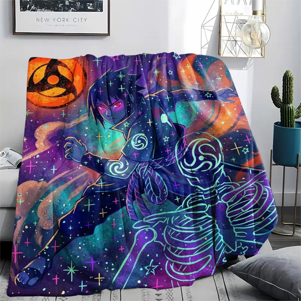 Naruto Flannel Blanket Print Warm Cozy Comfortable for Home Bedroom Outdoor Picnic Trip.-TING