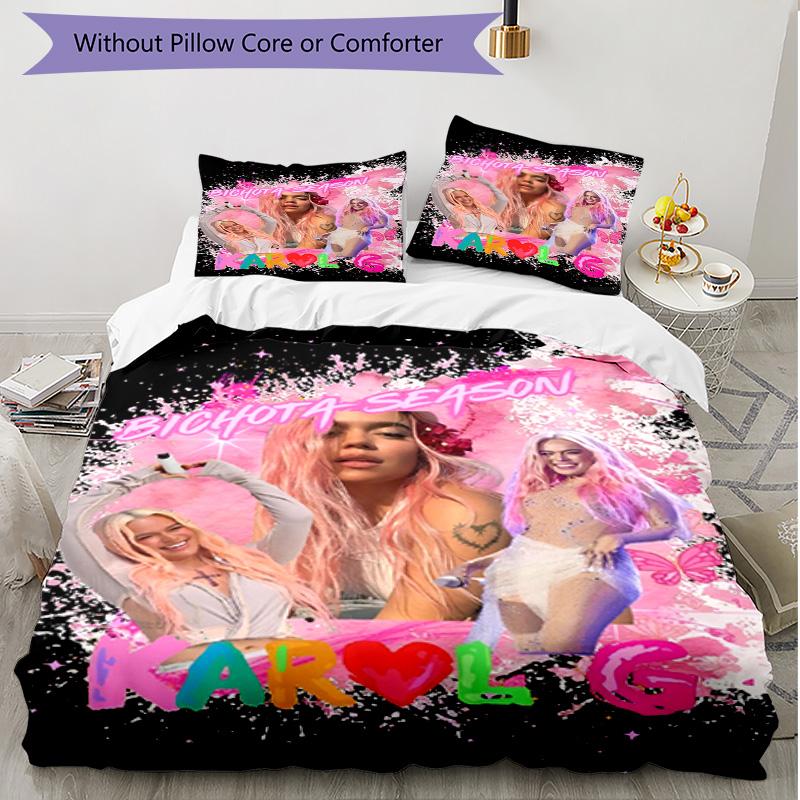 3pcs Duvet Cover Set (1*Duvet Cover + 2*Pillowcase, Without Core), Karol G Print Soft All‑Season Bedding Set, Home Bedroom Decor Gift