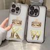 Чехол для телефона с инициалами K W N F J O для iPhone 11 13 15 16 17 Pro Max 14 Plus 17Air 16E 13 Pro 12 Mini 17Pro Мягкий прозрачный чехол