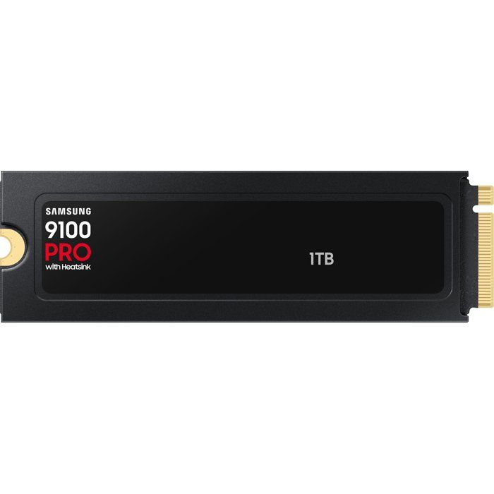 SAMSUNG - 9100 PRO avec dissipateur- SSD Interne - 1 To - NVMe M.2 PCIe 5.0x4 - Vitesse lecture jusqu'à 14 800 Mo/s