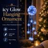 Winter Holiday Accessories LED Hanging Christmas Ornament, Icy Glow Sparkling Snowflake Cascade Decoration, Festive Home Decor Lighted for Tree Window