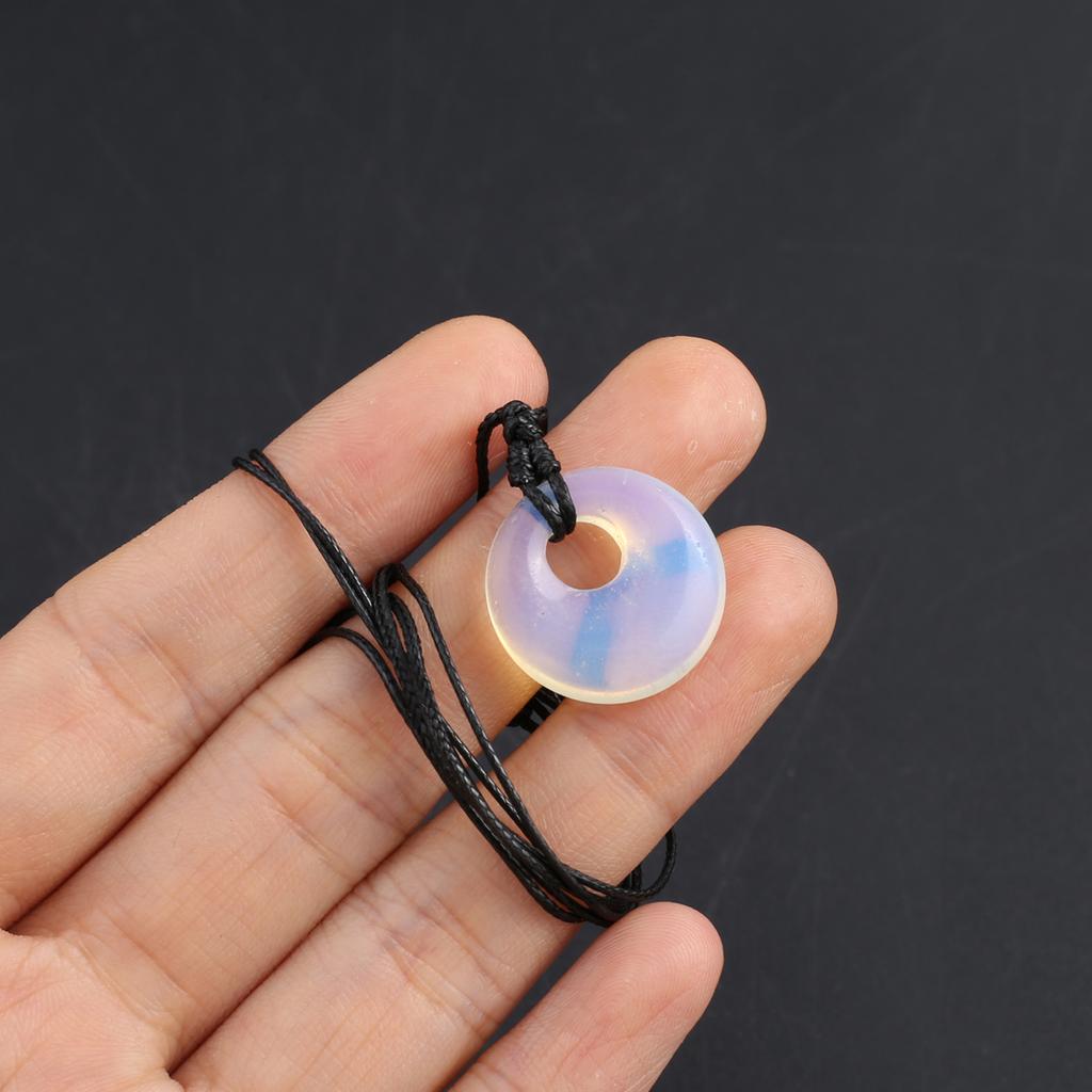 Новый стиль ожерелье натуральный камень белый нефрит/агат/лабрадорит ожерелье круглый кулон для женщин подарок на день рождения