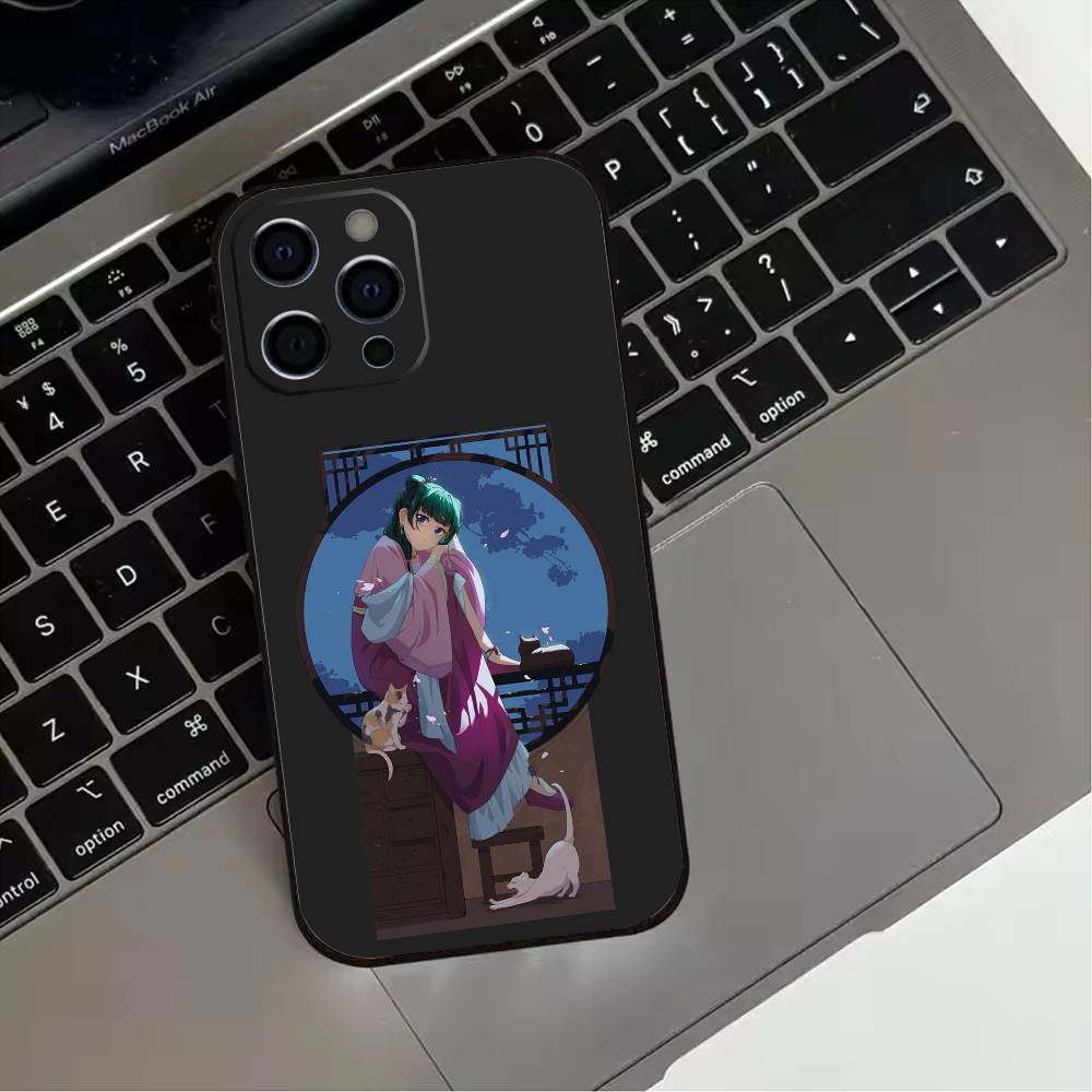 The Apothecary D-Diaries Maomao Phone Case For iPhone 17,16,15,14,13,12,11 Plus,Pro Max,XS,Soft Silicone Black Cover