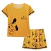 Женский летний пижамный комплект Snoopy - Тонкий, с коротким рукавом и шортами, милый мультяшный дизайн