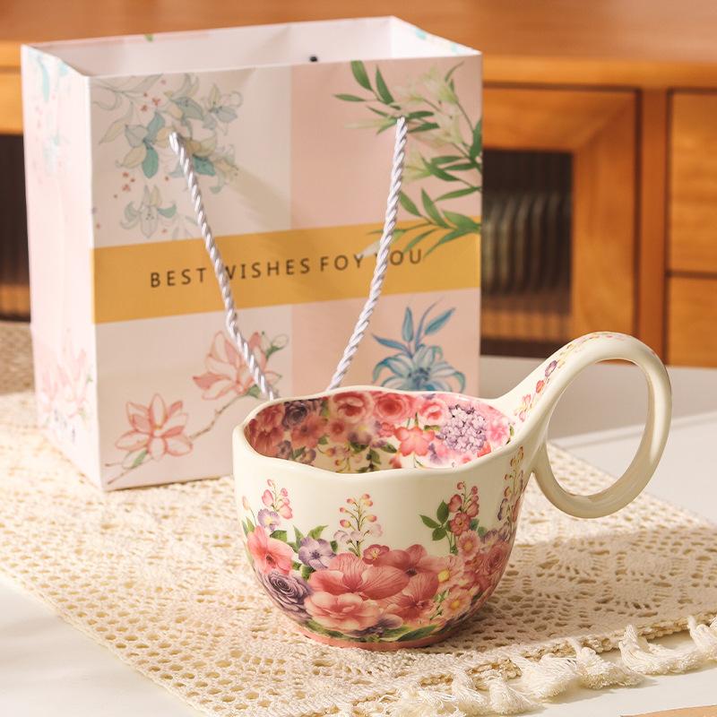 Ретро керамическая кружка с ландышами для подарков на день рождения девочек, сувенирных подарков для подруг, ценные и значимые подарки