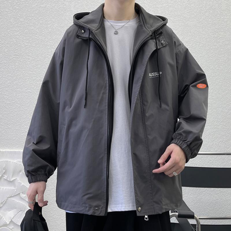 Мужская куртка-обманка из двух частей, красивая универсальная куртка с капюшоном на весну и осень, осенняя куртка, подростковый топ