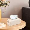 Square Tissue Box Holder Solid Color Large Capacity Foldable Design Easy Assembly Countertop Tissue Case Cover