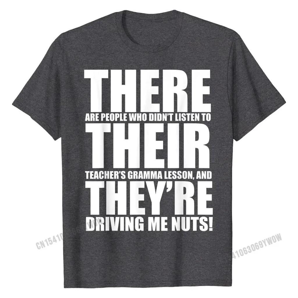Там их английская грамматика, забавная юмористическая футболка с учителем, дизайнерская футболка, модные топы, хлопковая футболка унисекс, Европа