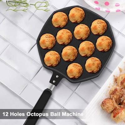 Сковорода для гриля Takoyaki с 12 отверстиями, антипригарная сковорода для выпечки на гриле