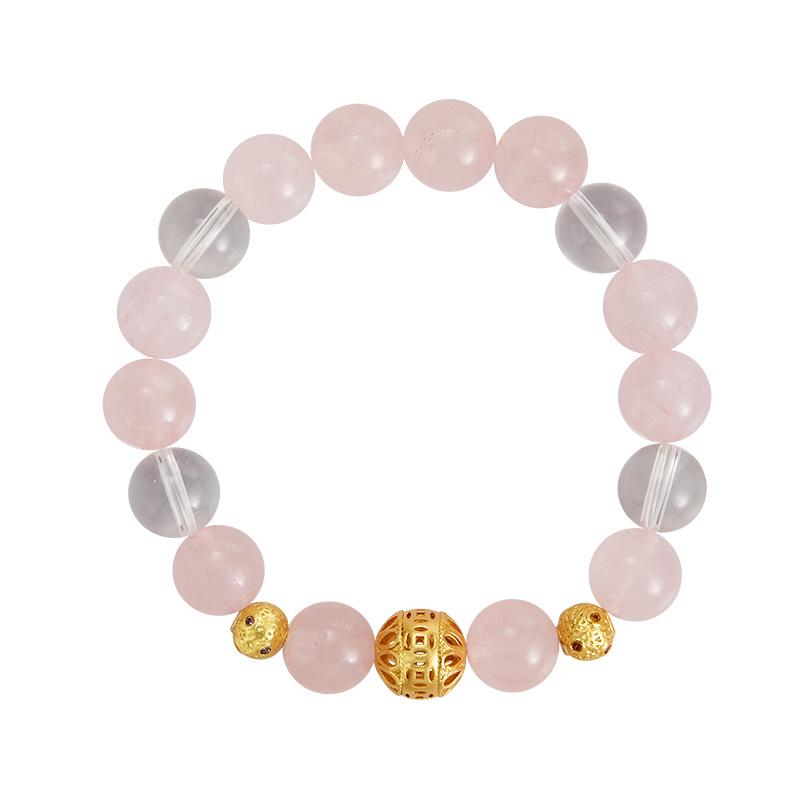 Natural powder crystal bracelet, free girlfriend, girlfriend, jewelry, accessories, white crystal bracelet.