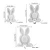 Rabbit Candle Holder Mold Easter Bunnies Resin Mold for DIY Candle Holder Tealight Holder Easter Decor Gypsum Ornament