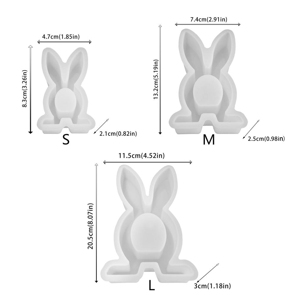 Rabbit Candle Holder Mold Easter Bunnies Resin Mold for DIY Candle Holder Tealight Holder Easter Decor Gypsum Ornament