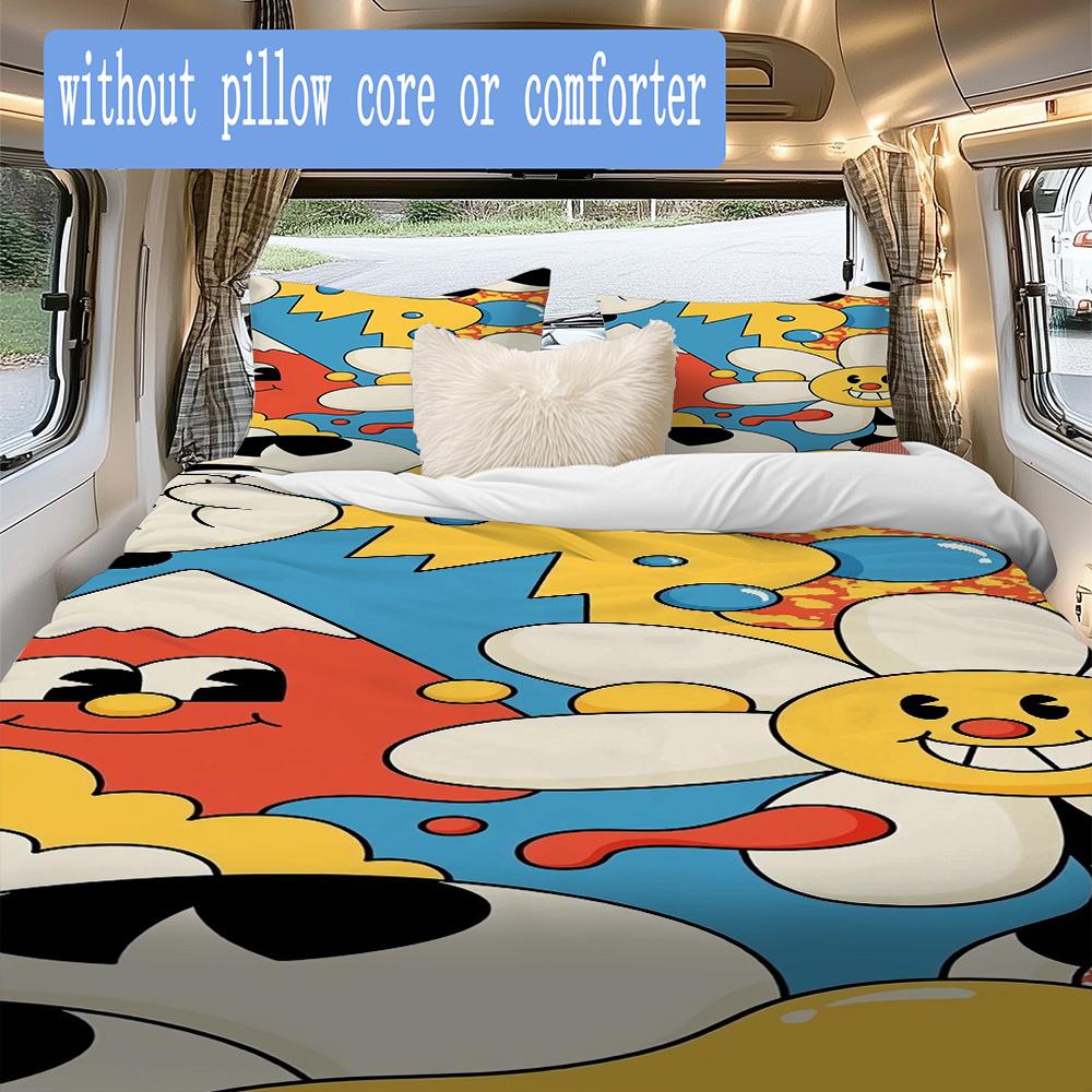 Colorful cartoon characters Pattern Bedding,Quilt Set Quilt Cover Pillowcase Home Birthday Gift (1*duvet cover+2*pillowcase,without core)ZSJT0917166