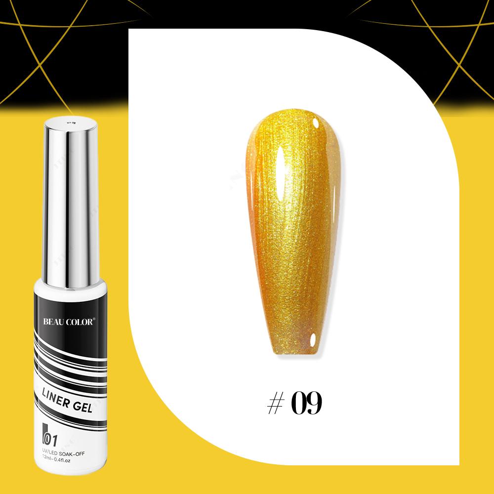 BEAU COLOR 1 шт 12 мл 16 цветов Painting Liner Gel Polish Collection Полуперманентный УФ/LED гель-лак для дизайна ногтей