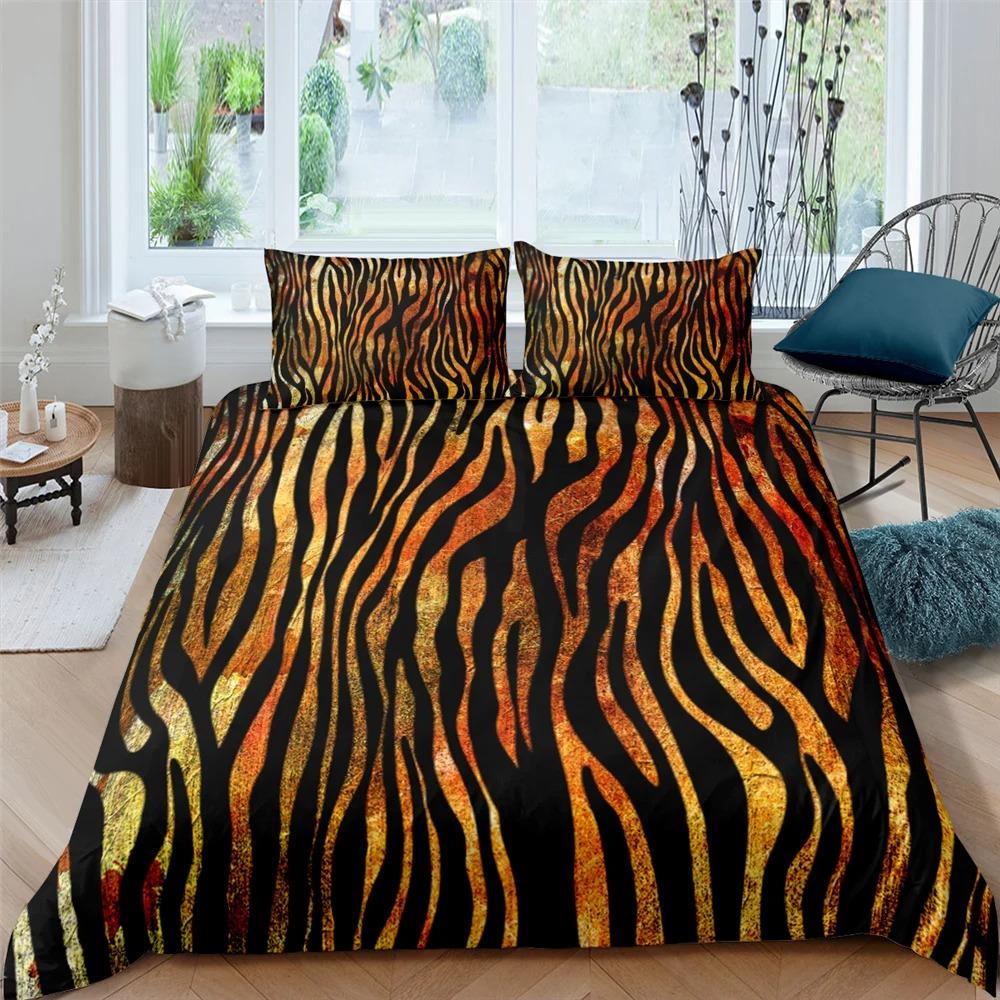 3D Print Leopard Bedding Set Queen King Soft Bedclothes Twin Bohemian Print Duvet Cover With Pillowcase Polyester Quilt Cover