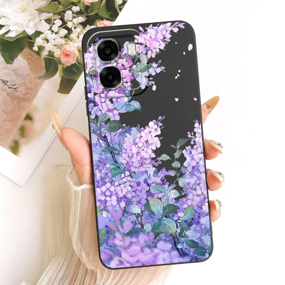 Liquid Silicone Back Cover For Oppo A6t Pro 4G 5G CPH2847 CPH2849 Phone Case Luxury Girly Flower Butterfly Bow Painting Casing