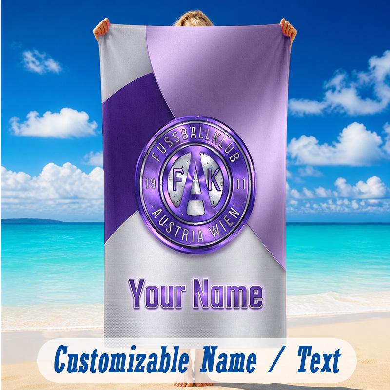 Beach Towel Custom Name Text, Quick Dry Large Towel For Beach HomeAustria Wien FC
