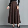 New Woolen Plaid Skirt for Women Mid-length Autumn and Winter Slimming High-waisted A-line Skirt Casual Long Skirt