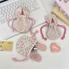 Cute Bunny Ear Flower Bouquet Drawstring Storage Bag Outdoor Portable Cosmetics Lipstick Handbag For Outdoor Travel Storage Bag