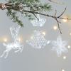 Acrylic Transparent Christmas Ornaments: Snowflake, Bell, and Crown Pendants