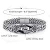 Горячая распродажа модный титановый стальной резной мужской толстый стиль двухрядная цепочка магнитная пряжка браслет аксессуары