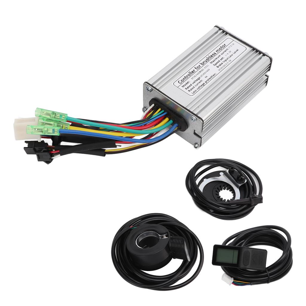 36V 48V 350W Electric Motor Controller Kit 17A Brushless Motor Controller with KT LCD4 Display Panel Sensor Throttle
