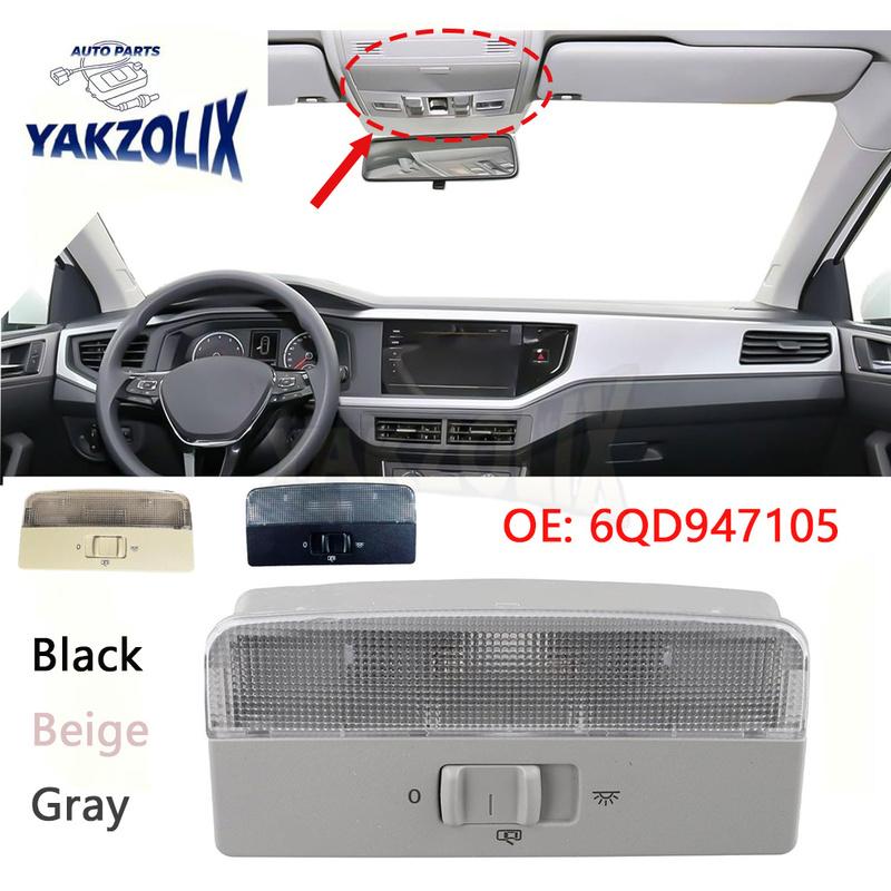 Car Interior Roof Reading Light Dome Lamp for VW Bora Seat Ibiza 2002 2003 2004 2005 Volkswagen Caddy 2004-2015 6QD947105