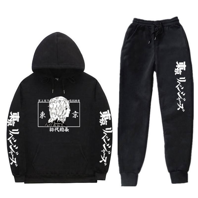 Mens Oversized Hooded Sweatshirt Set With Side Pockets Streetwear Style Cotton Blend Warm Winter Outfit