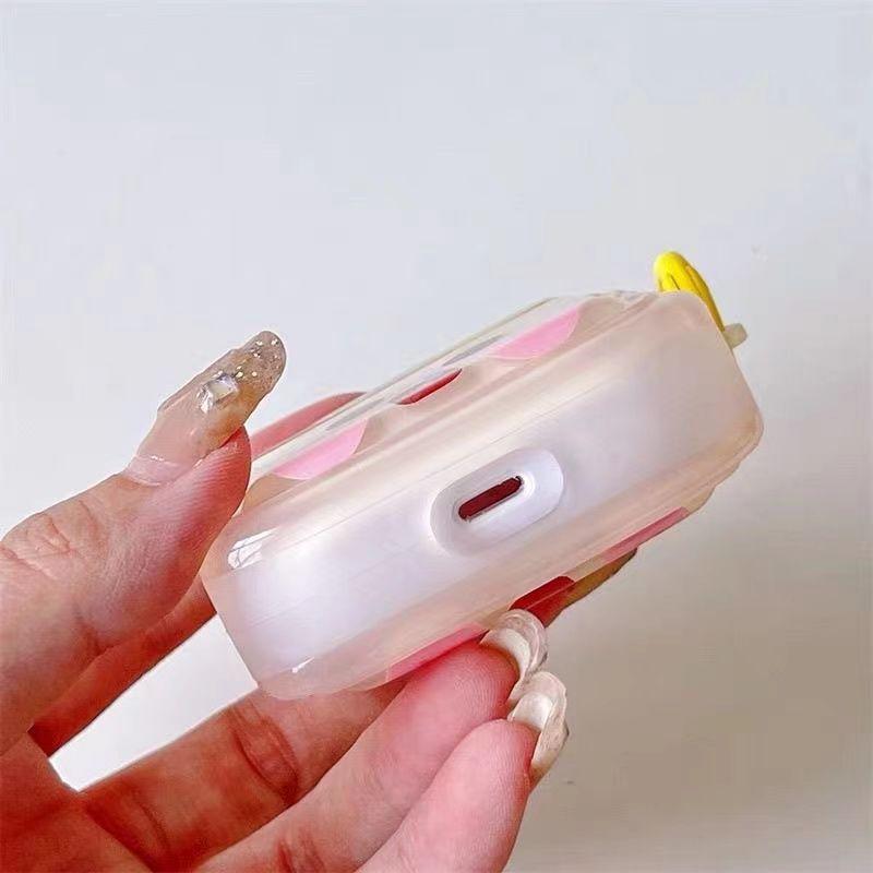 Милый забавный чехол для наушников AirPods AirPod 2 3, прозрачный чехол с мультяшным рисунком и кольцом для ключей, мягкий силиконовый чехол для AirPods Pro