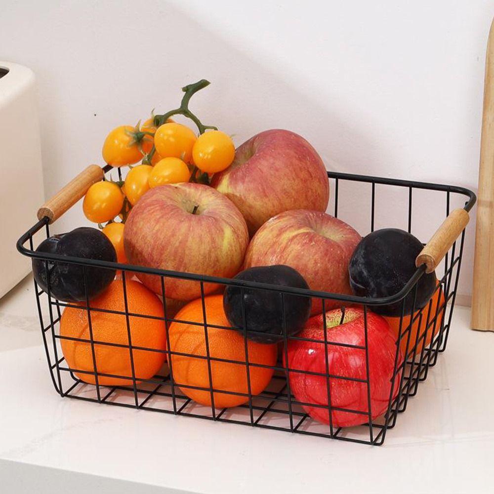 Металлическая железная проволочная корзина прямоугольная контейнер для мелочей настольная корзина для хранения для ванной комнаты кухни