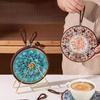 Ceramic Coasters Heat Insulation Mat for Kitchen Dining Anti-Scalding Cork Bottom