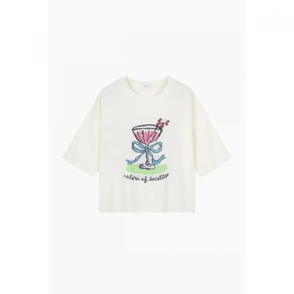 Benetton Вязаный топ с коротким рукавом Bakpf3611