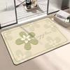 Bathroom Diatom Mud Absorbent Mat Household Fresh Flower Anti-Slip Easy Scrub Mat Bedroom Bedside Bathroom Door Mat