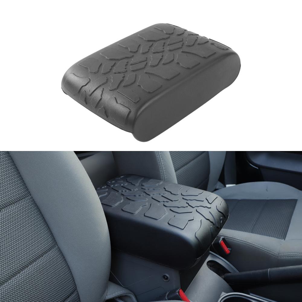 Подлокотник центральной консоли, защитная крышка для Jeep Wrangler JK 2007 2008 2009 2010, резиновый черный салон автомобиля