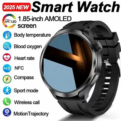 НОВЫЕ Уличные фитнес NFC Смарт-часы Мужские 1,85-дюймовый AMOLED-экран Bluetooth-звонок IP67 Водонепроницаемые Мужские смарт-часы Мужские 2025