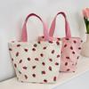 Женская сумка Strawberry Cosmetic Lunch Bento Bag Retro Corduroy Женские дорожные сумки через плечо Простые портативные сумки для хранения