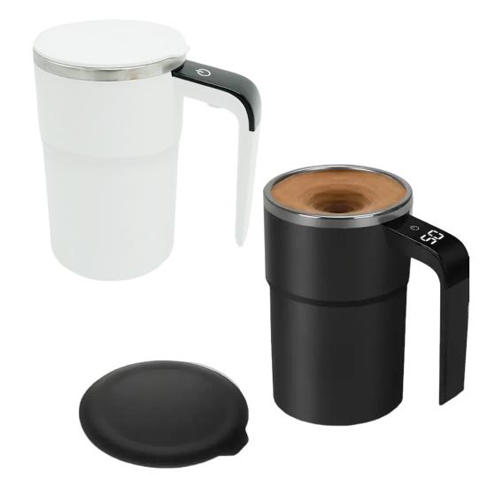 Yousheng Self Stirring Coffee Mug Автоматическая магнитная кружка для помешивания кофе с ЖК-дисплеем Вращающаяся металлическая чашка для смешивания для офиса и дома