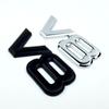 3D Metal Black Chrome Car Rear Trunk Fender Side Emblem Badge V8 Sticker For VW Toyota Honda Jeep Land Rover Car Acceesories