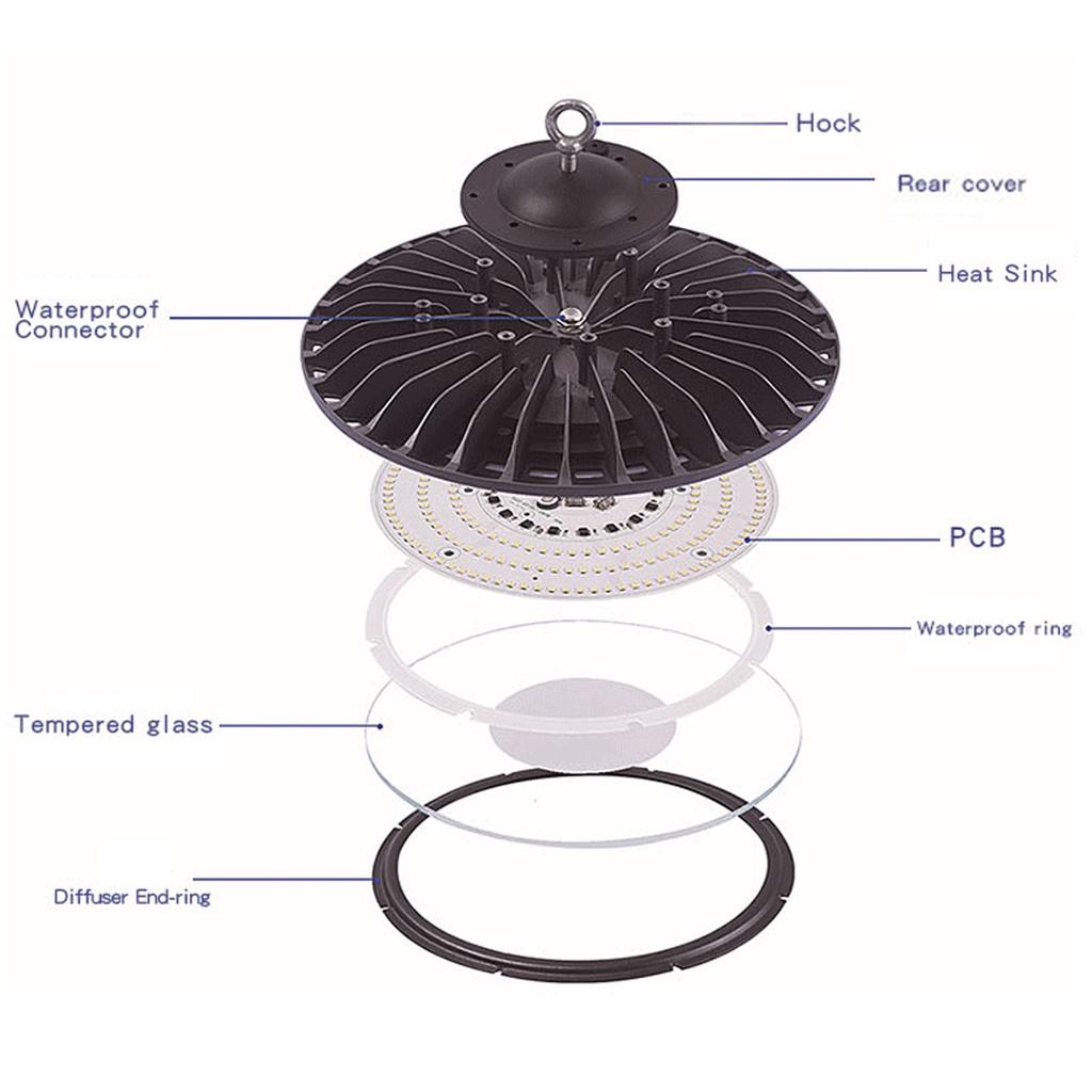 200 Вт 300 Вт 500 Вт НЛО светодиодный светильник с высоким пролетом AC220V водонепроницаемый складской гаражный светильник супер яркое коммерческое промышленное освещение