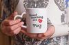 Pug - cup with a dog, adorable cup with a heart-shaped handle, universal gift from the Art-Dog brand