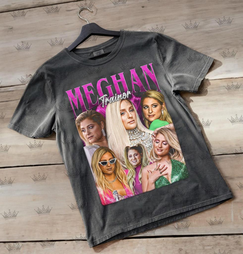 Meghan Trainor Shirt Vintage Retro T-Shirt, Pop Star Fan Tee, Made You Look & All About That Bass 90s Style Graphic, Unisex Concert Gift ID