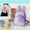 Adorable Pu Kids Backpack With Sequins Fashionable Princess School Bag For Girls