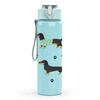 1PC Dachshund Dog Repeat Pattern 750ml Color Plastic Sports Water Bottle Leakproof Flip Straw Lid Suitable for Sports Office Home Use