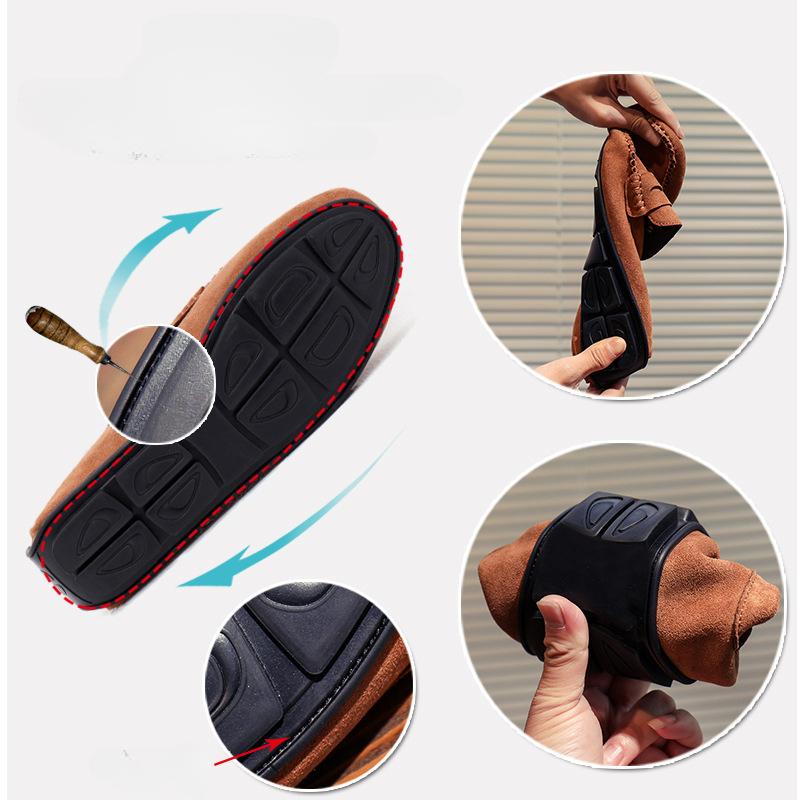 Модные мужские мокасины без застежек, повседневная мужская обувь на осень, легкие туфли на плоской подошве, мужские прогулочные туфли, замшевые кожаные мягкие мокасины для вождения