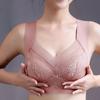 Sexy Lace Bras for Women Perspective Full Cup Solid Color Brassiere V-Neck Seamless Crop Top Female Push Up Breathable Lingerie